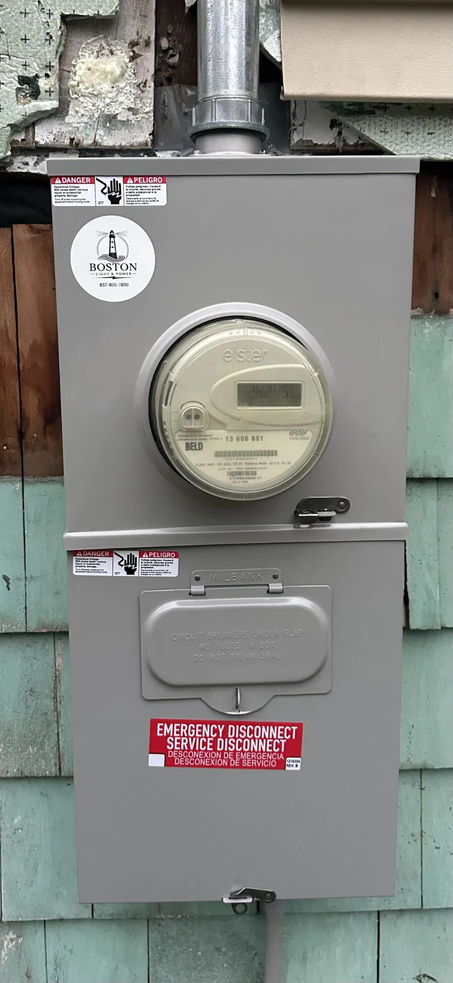 200 amp service upgrade in Braintree, MA, new meter