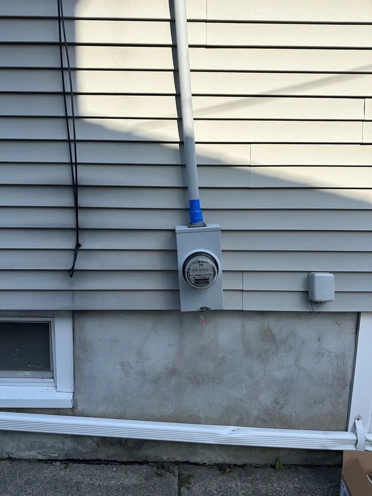 New electric meter base and service conduit in Quincy, MA