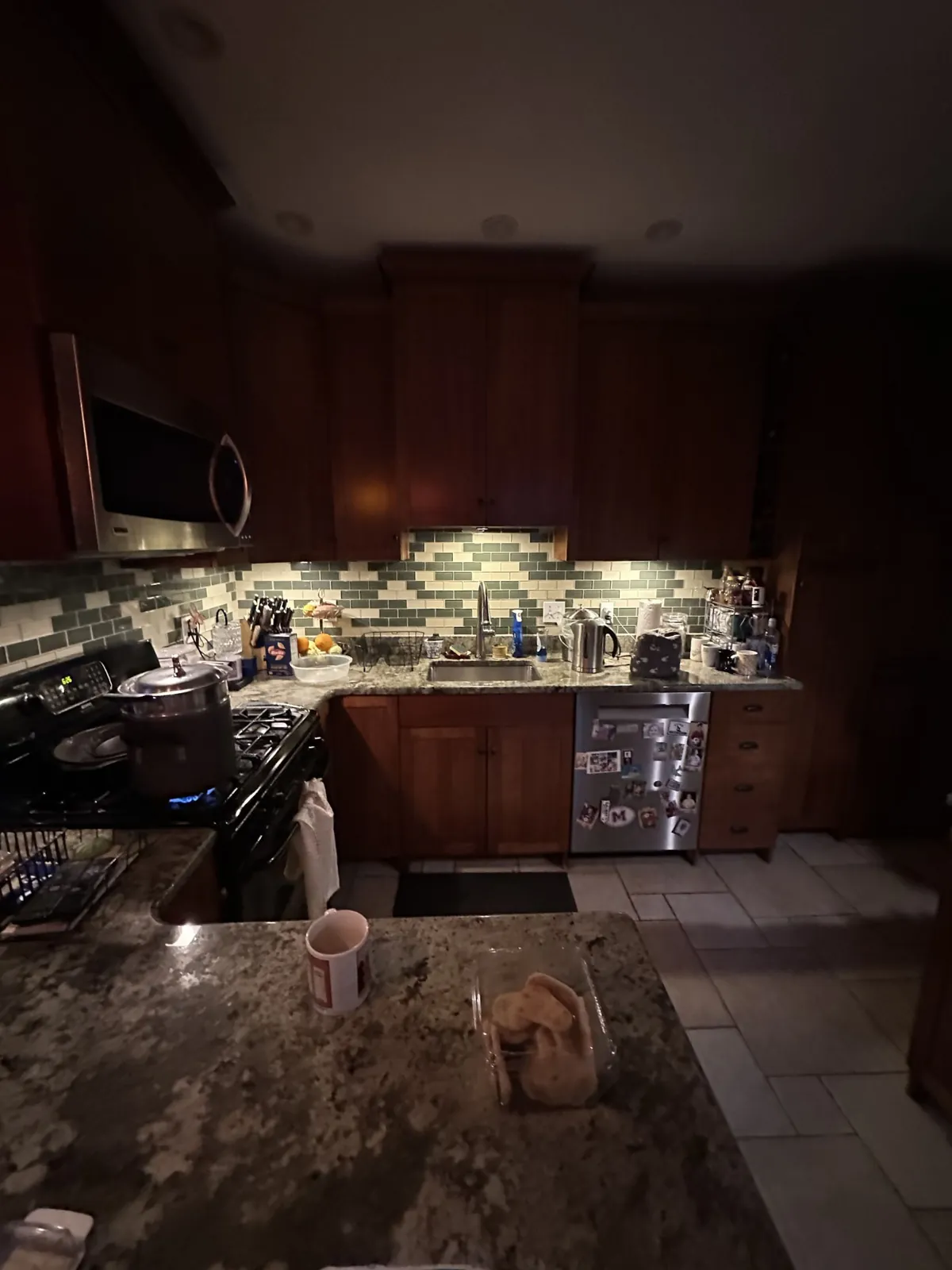 Under-cabinet lighting installed in a Quincy, MA kitchen